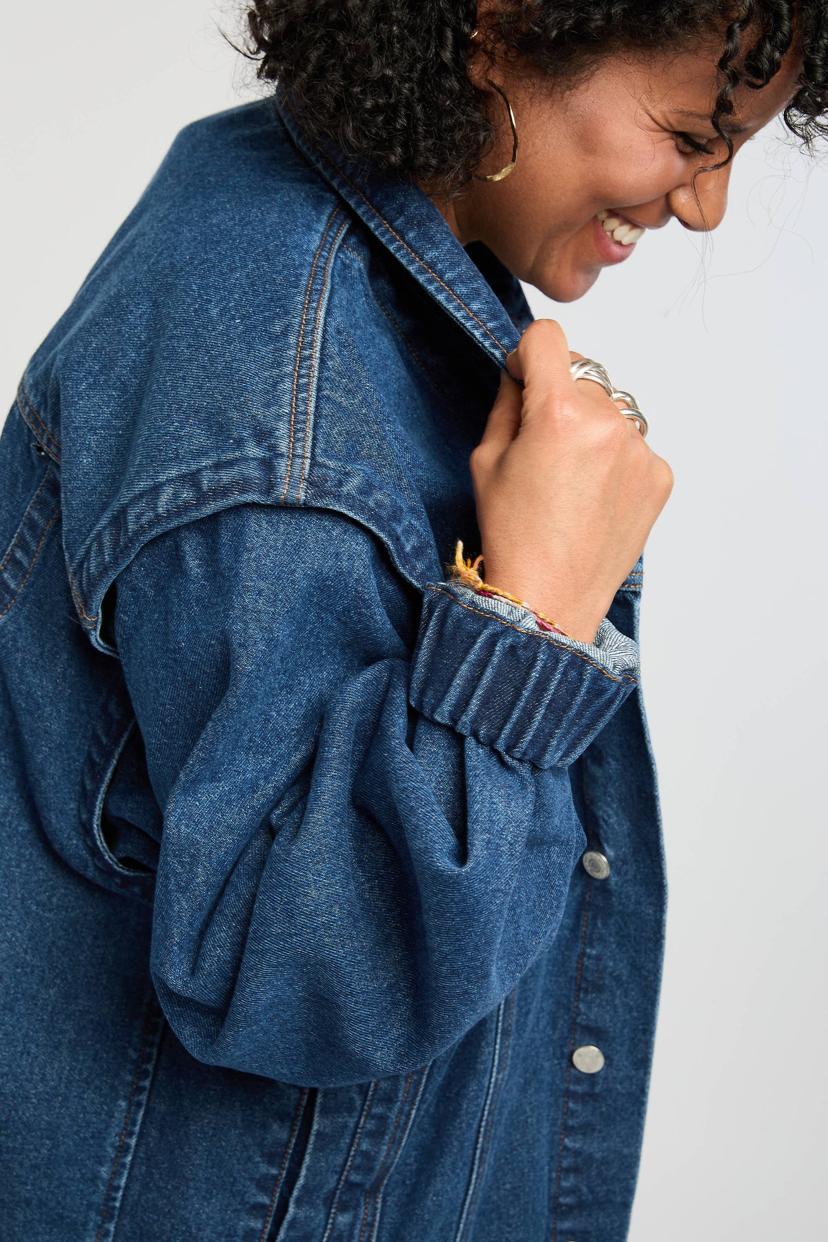 Manche denim mid blue