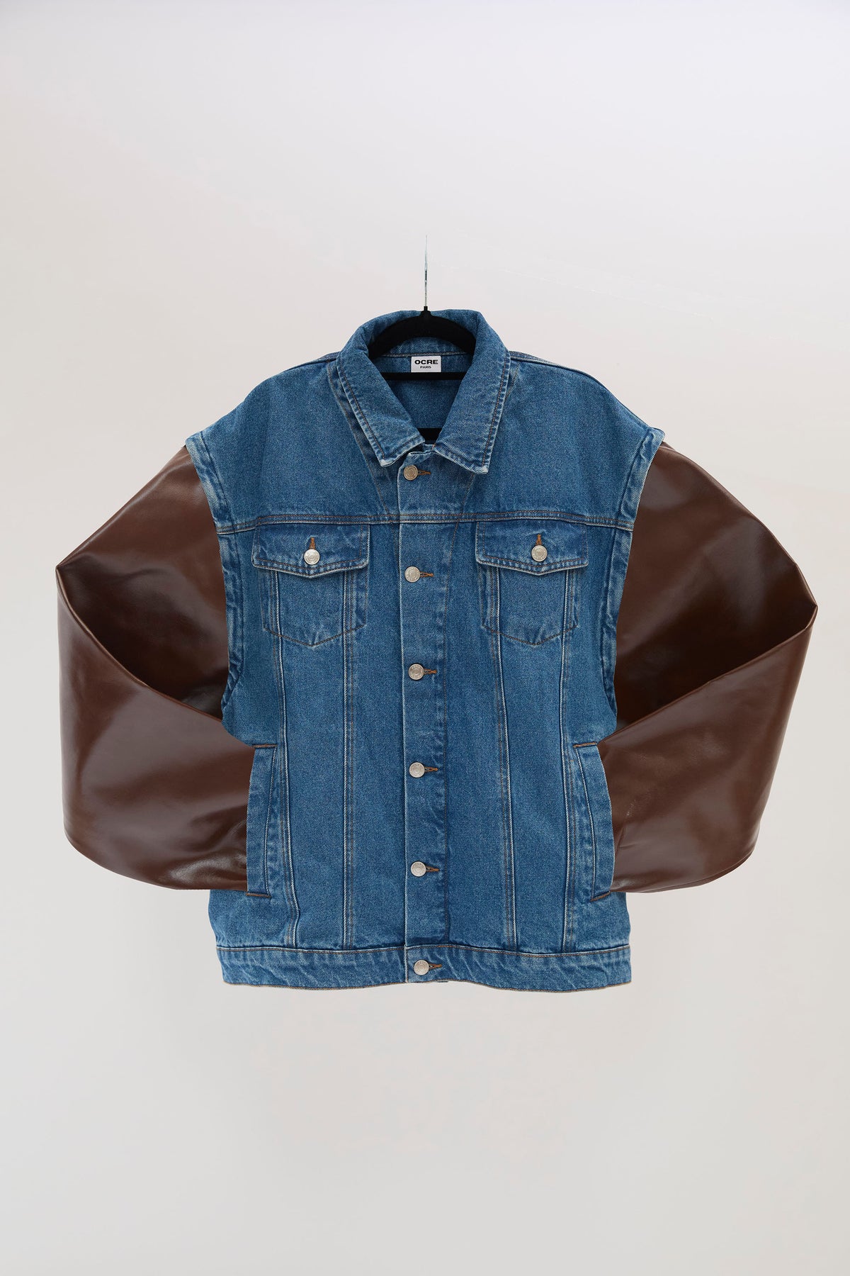 lightBlue manche simili marron